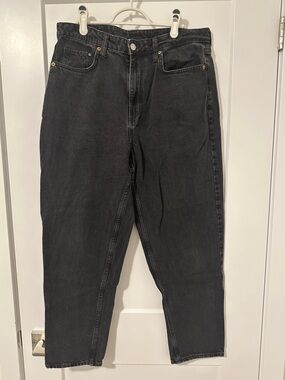 & Denim Black Loose Mom Jeans Ultra High Waist Size 10 Women’s